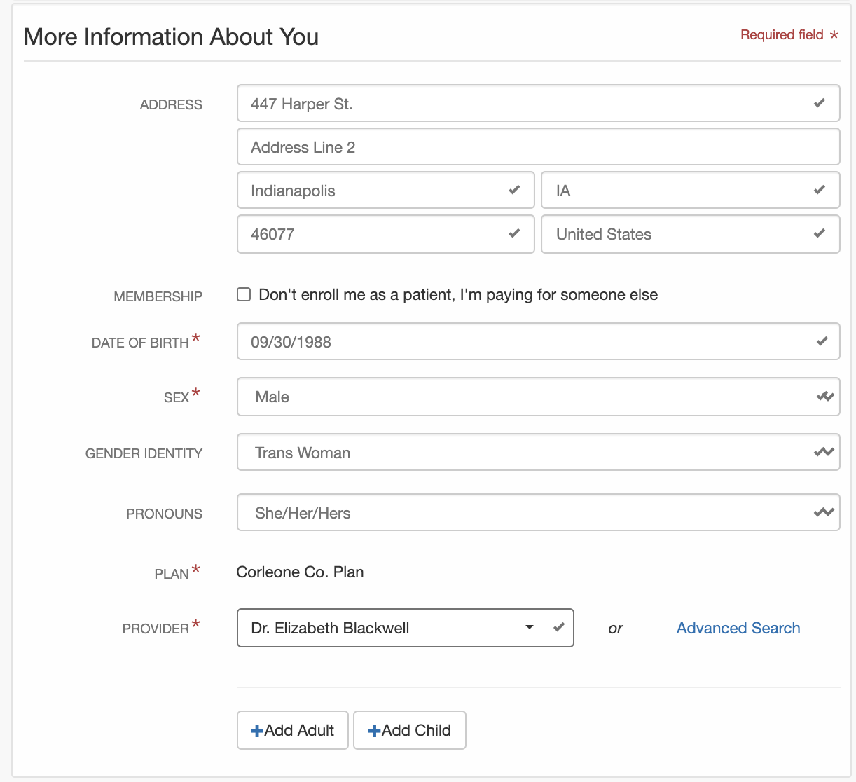 Genderaffirming enrollment and patient charts